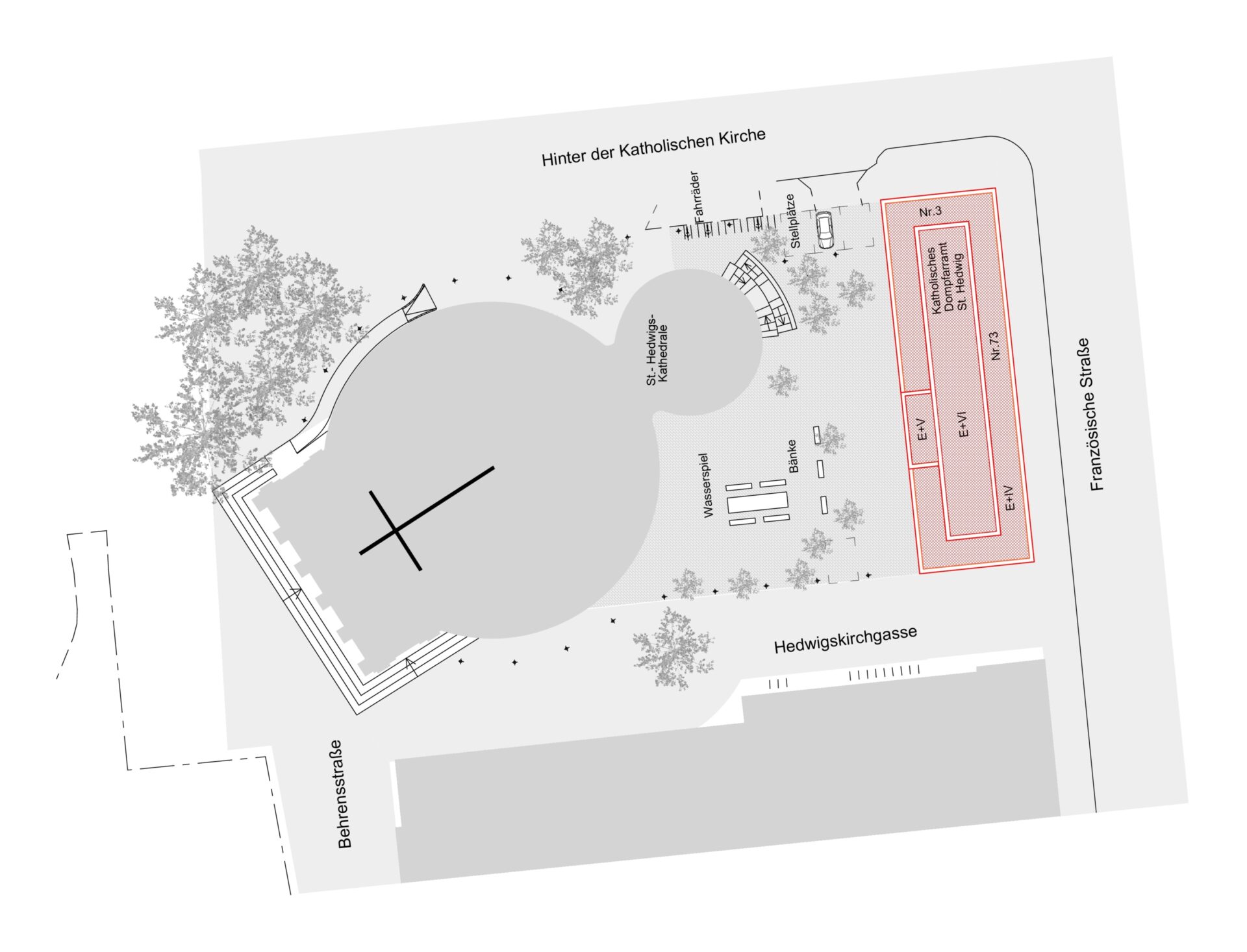 St.Hedwigs-Kathedrale Lageplan